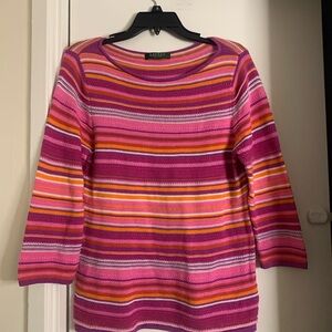 Lauren Ralph Lauren  Petite Women’s Knit Sweater Multicolor Striped Size PXL